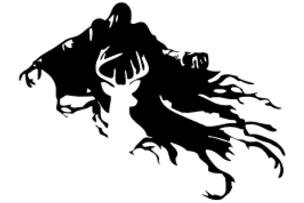 Silhouette of a Mystical Creature with Antlers