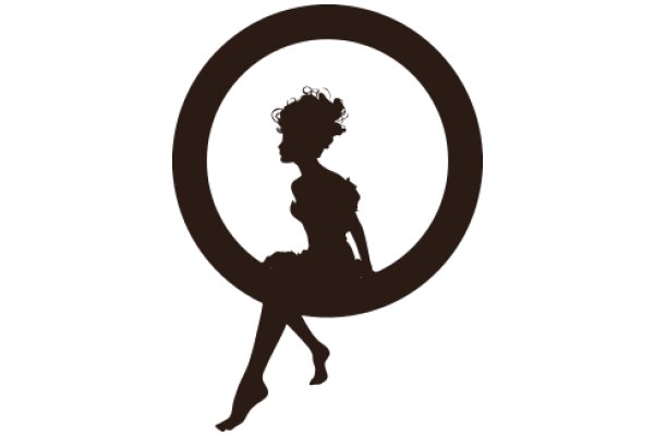 Silhouette of a Woman in a Round Frame