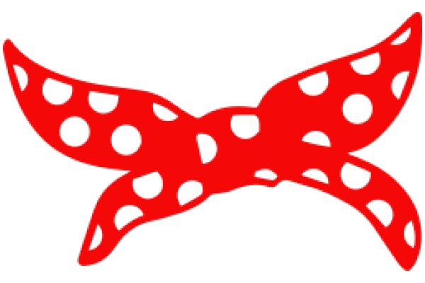 Vivid Red Bow with White Polka Dots