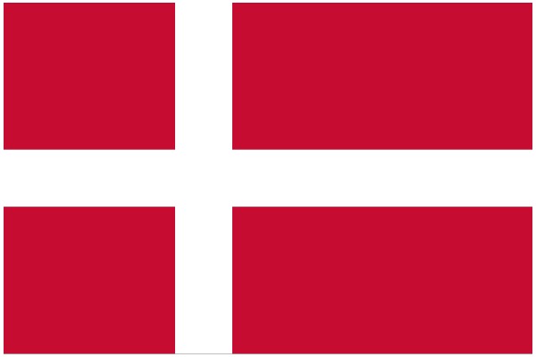 Vivid Red and White Flag with Cross Symbol