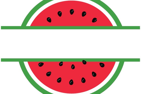 Vibrant Watermelon Logo with Green and White Accents