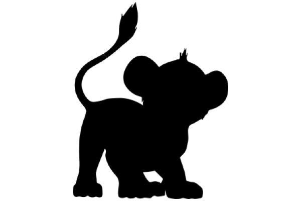 A Silhouette of a Lion with a Tail