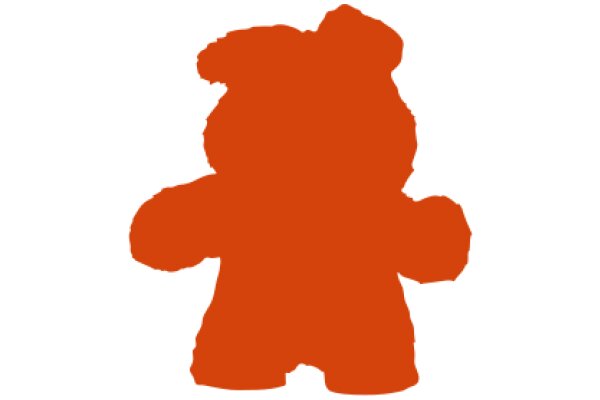 Vivid Orange Silhouette of a Stuffed Bear