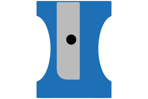 A Blue and Gray Icon with a Circle Inside