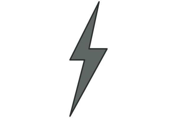 Stylized Gray Lightning Bolt Icon