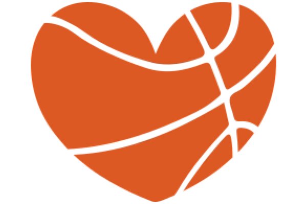 Vibrant Orange Basketball Heart Logo