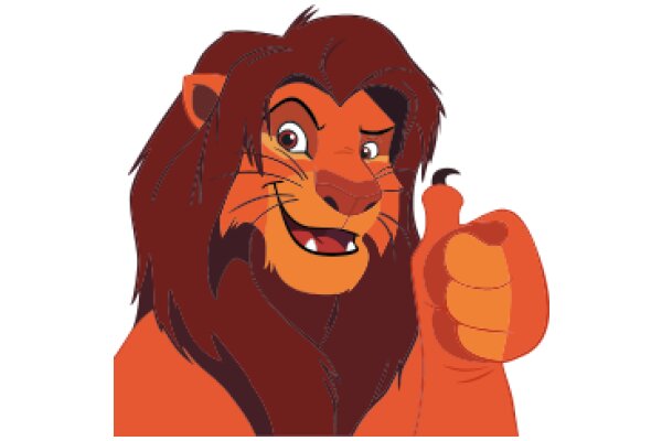 The Lion's Thumbs Up: A Digital Artwork