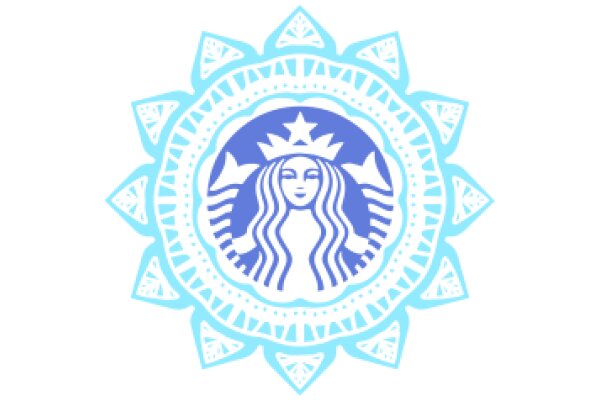 Stylized Starbucks Logo with Blue and White Design