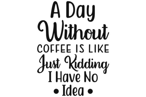 A Day Without Coffee: Just Kidding, I Have No Idea