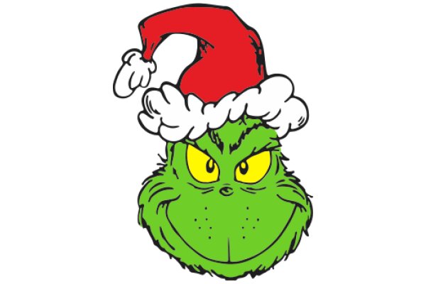 A Festive Holiday Greeting: The Grumpy Grinch in a Santa Hat