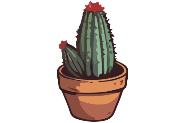 A Cactus in a Pot: A Simple yet Charming Illustration