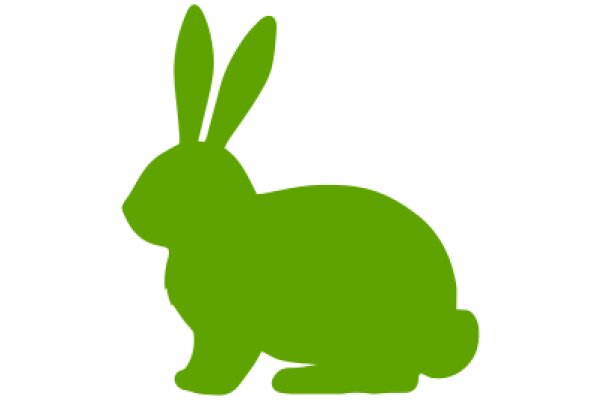 A Simple, Green Silhouette of a Bunny