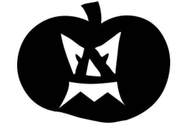 Stylized Black Apple Logo with White Outline