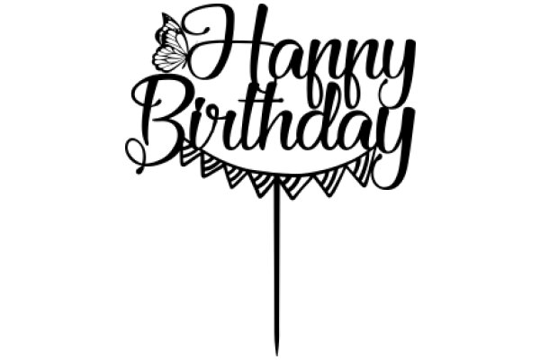 Happy Birthday: A Celebratory Sign with a Butterfly