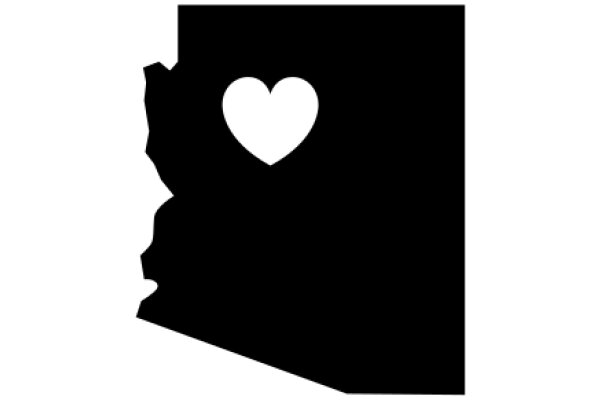 Silhouette of a Heart within a State Outline