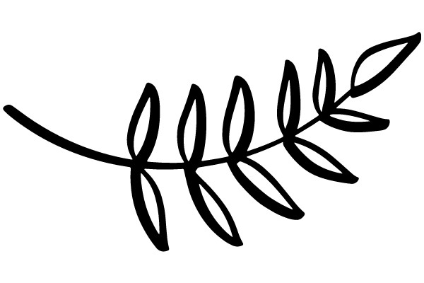 Simplistic Line Drawing of a Leaf