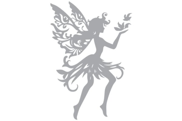 Silhouette of a Fairy with Butterflies