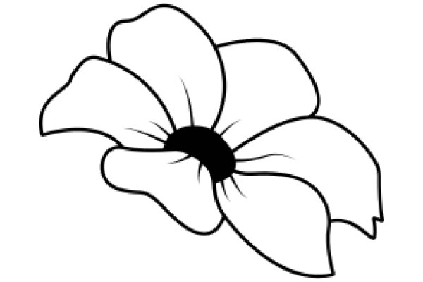 Simplistic Line Drawing of a Flower