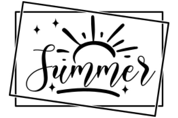 Stylized Summer Sign with Sunburst and Stars