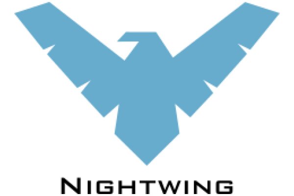 Stylized Blue Bird Logo with Nightwing Text