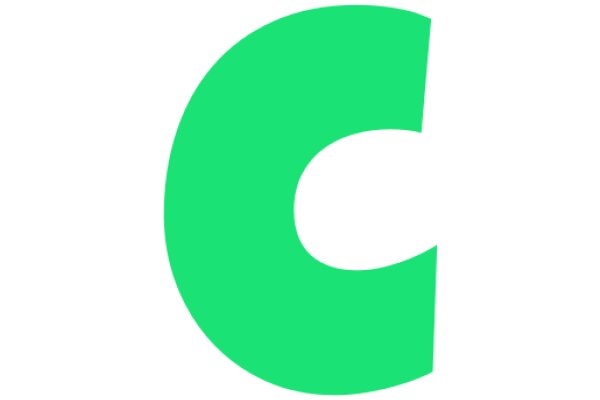 Simplistic Green Letter 'C' on a White Background