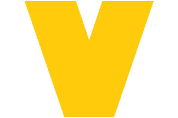 Vibrant Yellow Letter V on a White Background