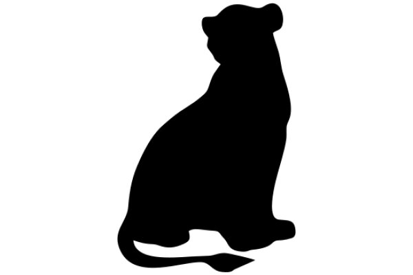 A Silhouette of a Lion on a White Background