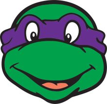 Vibrant and Friendly: The Purple and Green Teenage Mutant Ninja Turtle Logo