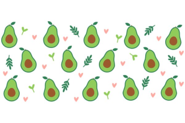 A Delightful Pattern of Avocados and Leaves