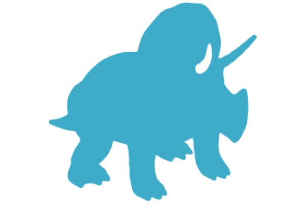 A Blue Silhouette of a Rhino