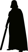 Silhouette of Darth Vader with a Bat