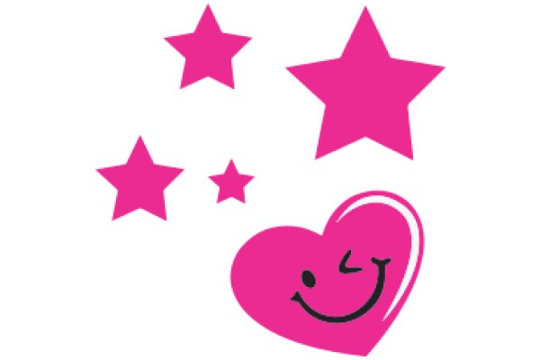 A Collection of Pink Stars and a Smiley Heart