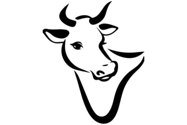 Stylized Cow Silhouette with Horns