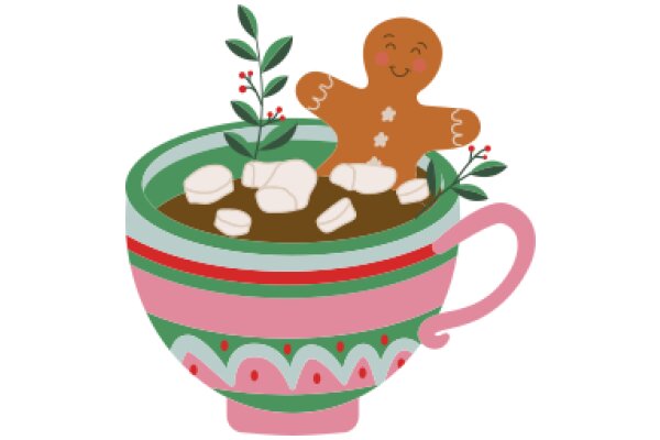 A Delightful Gingerbread Cookie in a Festive Bowl of Candy