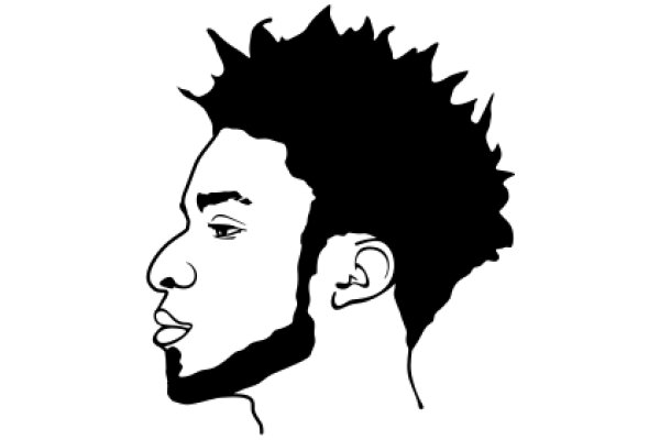 Stylized Portrait of a Man with a Beard and Mohawk