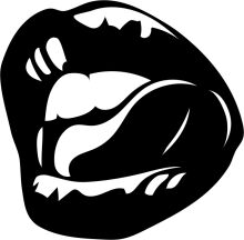 Stylized Black and White Illustration of a Mouth