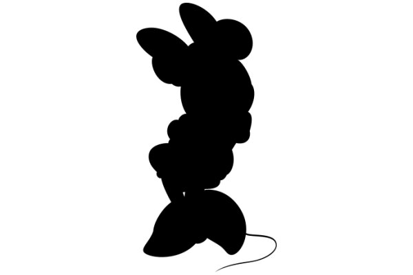 Silhouette of a Cartoon Bunny