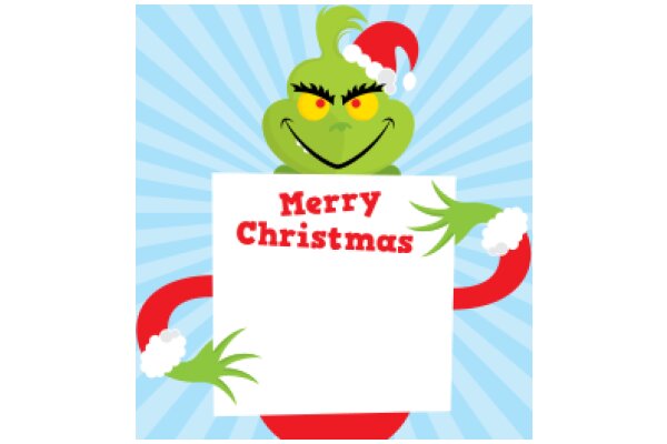 A Blurred Image of a Christmas Card with a Cartoon Character