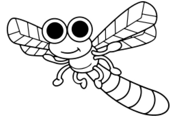 A Whimsical Cartoon of a Bug-like Creature with a Smile