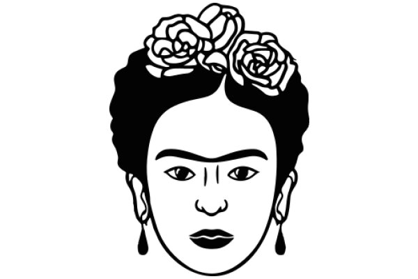 Stylized Portrait of a Woman with a Flower in Her Hair