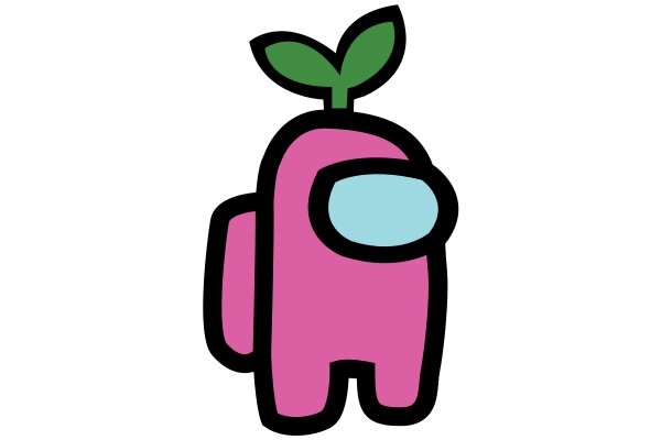 Vibrant Cartoon Fruit Character with a Leaf Top