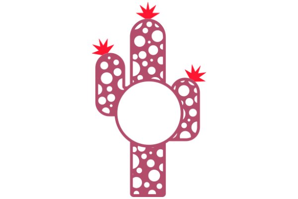 Vibrant Cactus Design with Red Stars