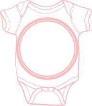 A Pink Outline of a Baby's Onesie