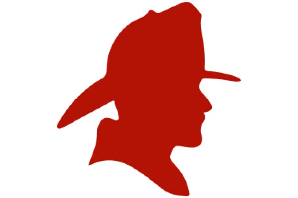 A Red Silhouette of a Firefighter's Head and Shoulders