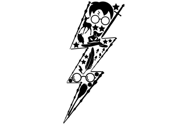 Stylish Illustration of Harry Potter and a Lightning Bolt