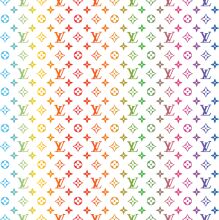 Vibrant Pattern of Colorful Louis Vuitton Logos