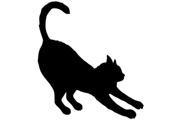 Silhouette of a Cat in Mid-Jump