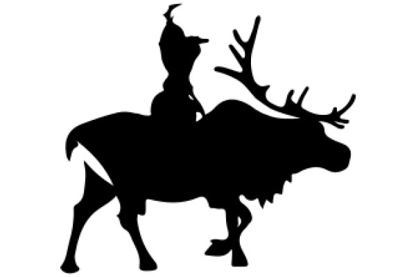 Silhouette of a Rider on a Moose