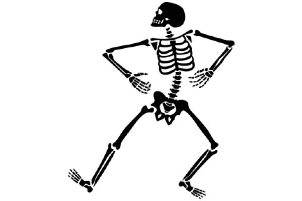 Silhouette of a Skeleton in a Playful Pose