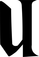 Stylized Letter 'U' in Black and White